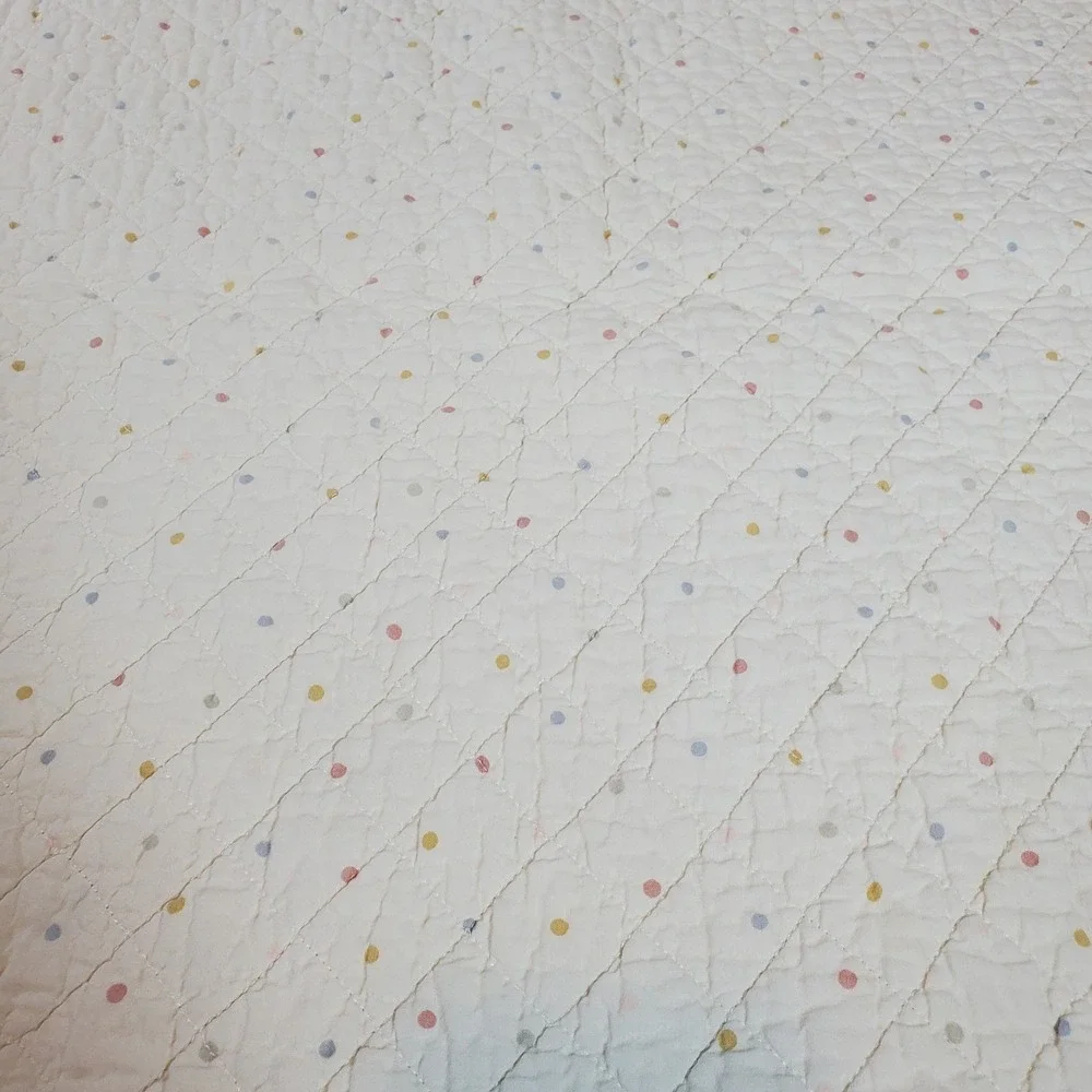 Little Co Lauren Conrad girls' Crib Quilt 59x43 & Quilted Sham 21x25 Pastel Dots